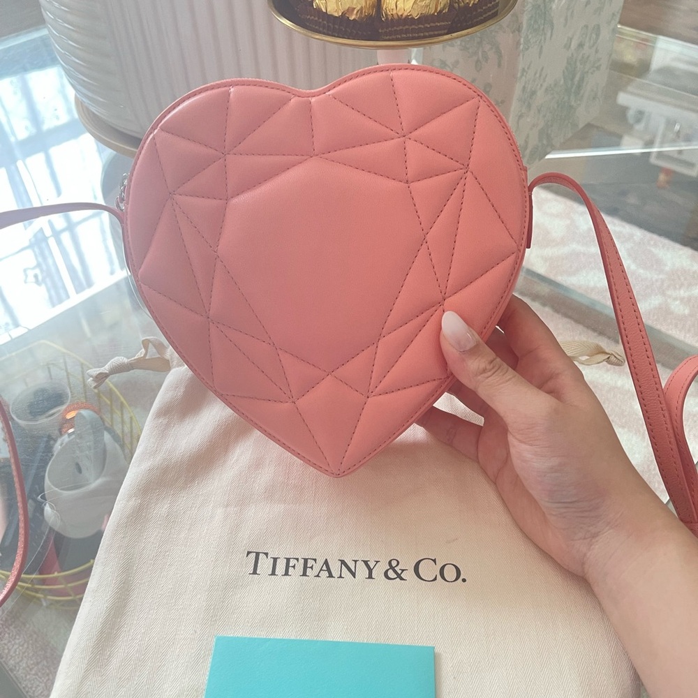 Tiffany & Co. Coral Pink Quilted Heart Crossbody Bag